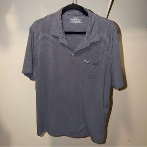 Vineyard Vines Men's Navy Micro-Striped Polo
